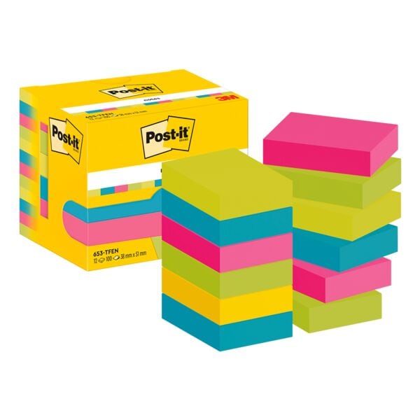 Post-it Notes Haftnotizblock »Energetic Collection« 51 x 38 mm, 12 Stück gelb Image