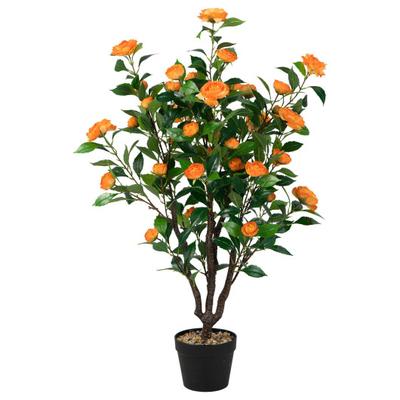 Costway 3.3 Feet Artificial Camellia Tree for Indoor and Outdoor