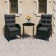 vidaXL 3-tlg. Bistro-Set Poly Rattan und Glas Schwarz