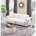 Round Ottoman Set with Storage, 2 in 1 combination, Round Coffee Table, Square Foot Rest Footstool