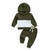 Douhoow Unisex Toddler Clothes Set Patchwork Hooded Sweatshirts Solid Pants Fall Outfits