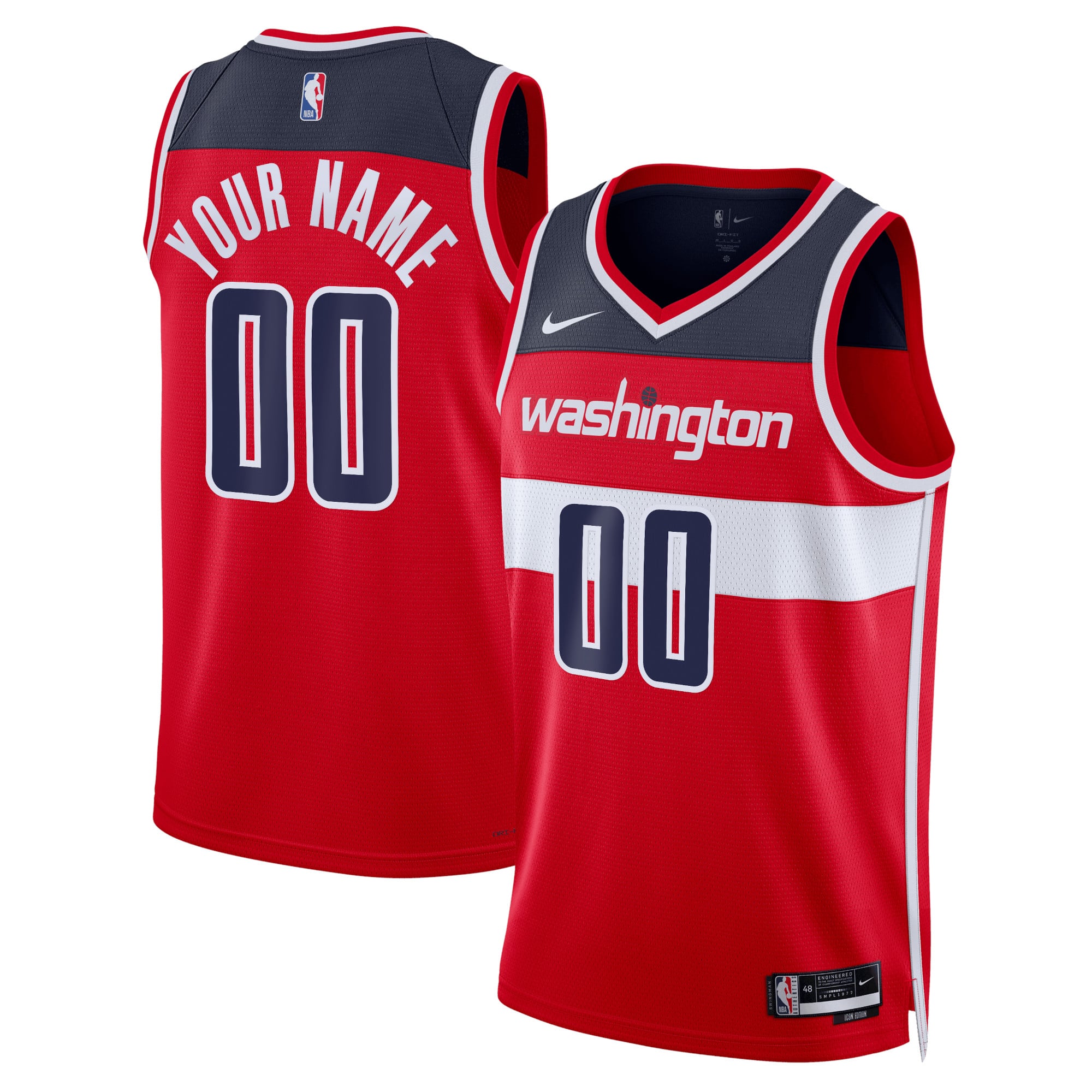 Maillot Nike Icon Swingman des Washington Wizards - Personnalisé - Unisexe - Homme Taille: L