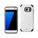 [Pack Of 2] REIKO SAMSUNG GALAXY S7 RUGGED METAL TEXTURE HYBRID CASE WITH RIDGED BACK IN BLACK WHITE