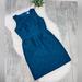 J. Crew Dresses | J Crew Blue Floral Jacquard Sheath Sleeveless Mini Dresss | Color: Blue | Size: 2