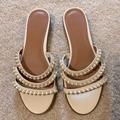 Coach Shoes | Coach Gold Bead Slide Sandals. Cream. Excellent Condition. | Color: Cream/Gold | Size: 8