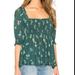 Free People Tops | Free People Womens Top Delta Dawn Short Sleeve Juniper Stylish Green Size Xs | Color: Blue/Green | Size: Xs