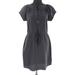 Kate Spade Dresses | Kate Spade Black Silk Pinch Pleated Placket Mini Dress S Drawstring Waist Small | Color: Black | Size: S