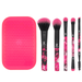 Moda Brush Neon Pink Tie Dye Kit with Scrubby Makeup Brush Set Includes Powder Contour and Shader Makeup Brushes.