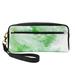 YFYANG Leather Portable Travel Small Makeup Bag Multifunctional Storage Bag Green Watercolor Art Pattern Cosmetic Bag