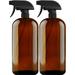 Handcraft Empty Amber Glass Spray Bottles â€“ 16 oz Refillable Bottles with Labels Caps and Funnel â€“ UV Protection Glass Spray Bottles for Essential Oils and Cleaning Products â€“ Pack of 2