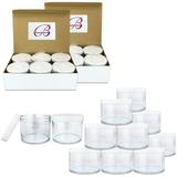 4oz/120g/120ml High Quality Acrylic Leak Proof Clear Container Jars with White Lids 12pcs