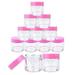 Beauticom 12 Pieces 30G/30ML(1 Oz) Round Clear Plastic Container Jars with Flat Top Lid - 12 Jars