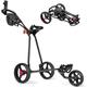 GYMAX Golf Trolley, Folding 3 Wheel Golf Push Cart with Foot Brake, Umbrella & Cup Holder, Adjustable TPR Handle and Mesh Bag, Lightweight Golf Bag Holder