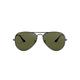 Ray-Ban Unisex Aviator Sunglasses, Gunmetal Crystal Green Polarized, 58 mm UK