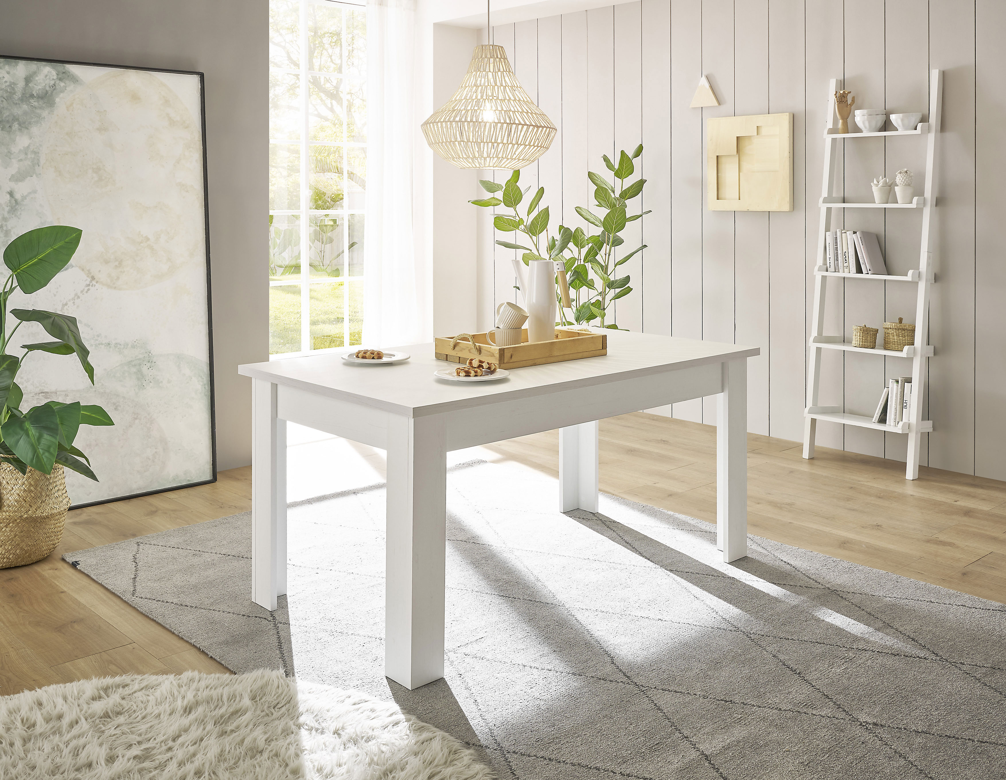 Esstisch HOME AFFAIRE "RAVENNA", weiß (pinie weiß dekor), B:160cm H:76cm T:90cm, Tische, im zeitlosen Landhausstil, Breite 160 cm