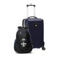 MOJO Navy New Orleans Saints Personalized Deluxe 2-Piece Backpack & Carry-On Set