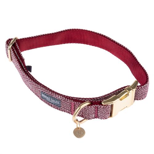 Nomad Tales Calma Halsband, burgundy Größe L: 39-64cm Halsumfang B25mm hund