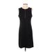 Christopher & Banks Casual Dress - Shift: Black Solid Dresses - Women's Size 4