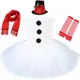 Costume de bonhomme de neige pour filles robe de Noël tenue blanche OlPG habillage de bébé