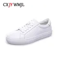 CXJYWMJL-Chaussures de skate en cuir de vachette pour femmes baskets en cuir véritable pour dames