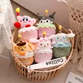 Jouet en peluche Kawaii Happy Birthday Cake pour filles mignon Kuromi Melody Cinnamoroll Pom