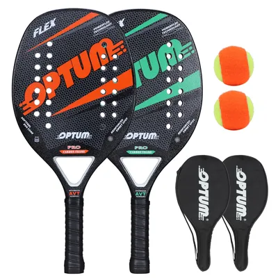 OPTUM FLEX-Ensemble de raquettes de tennis de plage en fibre de carbone 2 raquettes 2 Ik et 2