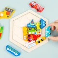 Tangram-Puzzle 3D Montessori en Bois pour Bébé et Enfant Jeux de Société Matériaux