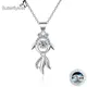 Butterflykd'appareils-Pendentif Moissanite pour Femme Collier Poisson Koi Diamant Bijoux en Argent