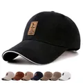 Casquette de Baseball pour hommes en coton solide à Long bord ajustable chapeau de soleil pour