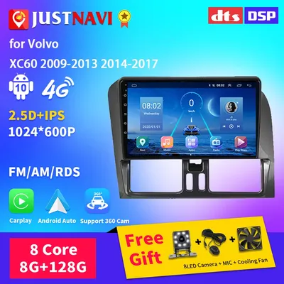 JUSSizes VI-Autoradio Android 10 Carplay Stéréo DVD GPS Lecteur de Limitation 2Din Volvo XC60