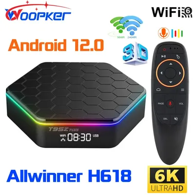 Woopker-Boîtier Smart TV T95Z Plus Allwinner H618 6K Android 12.0 2.4G et 5G lecteur multimédia