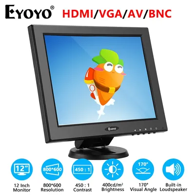 Eyoyo-Petit moniteur de jeu HD TV avec BNC VGA AV entrée HDMI 800x600 mini système de