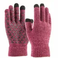 Gants de texto chauds d'hiver pour femmes en tricot antidérapants en Gel de Silicone doublure
