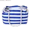 Sac à main en toile avec fermeture éclair pour femme, sac initié, mode féminine, impression Stirped, grande capacité, fourre-tout décontracté, sac de plage, été, 2022