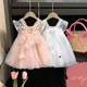 Robe de princesse en maille pour filles robe bouffante pour enfants nickel é fête d'anniversaire