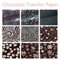 Papier de transfert alimentaire multi-motifs feuilles de transfert de chocolat bricolage cuisson