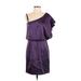 Jessica Simpson Cocktail Dress - Shift: Purple Print Dresses - Women's Size 4