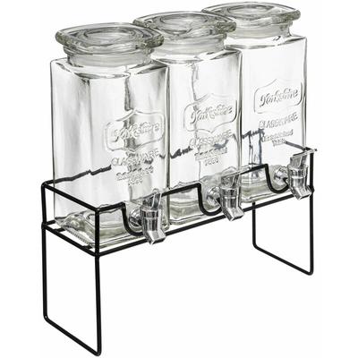 Getränkespender-Set modern mit Ständer, 3 x 1,5 l