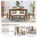 6-Piece Wood Dining Sets, Rectangular Dining Table, 4 Dining Chairs with Padded Seat and Upholstered Bench