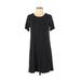 Ann Taylor LOFT Casual Dress - Shift Crew Neck Short sleeves: Black Polka Dots Dresses - Women's Size 2X-Small Petite