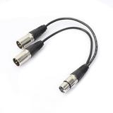 3 Pin XLR FEMALE Jack to 2 MALE Plug Y SPLITTER Mic Cable Adaptor Lead 1 FT