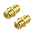 10pcs F-Type Coaxial RG6 Cable Connector Gold Plated Cable Extension Adapter Connects Two Coaxial Video Cables