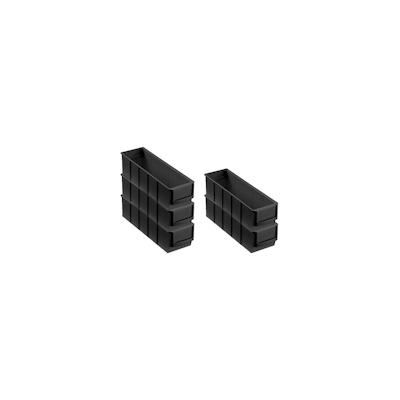 PROREGAL 5x Leitfähige Industriebox 300 S | HxBxT 8,1x9,1x30cm | 1,6 Liter | ESD, Sichtlagerkasten, Sortimentskasten, Sortimentsbox Image