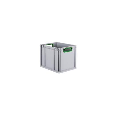 PROREGAL Eurobox NextGen Color | HxBxT 32x30x40cm | 30 Liter | Griffe grün offen | Glatter Boden | Eurobehälter, Transportbox, Transportbehälter Image