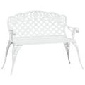 Suzicca Patio Bench 42.5 Cast Aluminum White