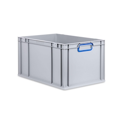 Proregal Eurobox NextGen Color, HxBxT 32x40x60cm, 65 Liter, Griffe blau zu, Grau, Eurobehälter, Box, Transportbehälter Image