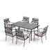 Lark Manor™ Argyri Rectangular 6 - Person 66.5" Long Outdoor Dining Set w/ Cushions Metal in Black | 66.5 W x 37.5 D in | Wayfair