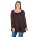 Poised Long Sleeve Swing Plus Size Tunic Top