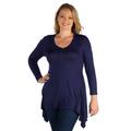 Long Sleeve Split Hemline Plus Size Tunic Top