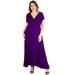 Empire Waist V Neck Plus Size Maxi Dress